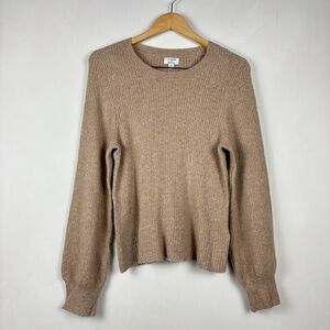 J.Crew Extra Soft Ribbed Knit Brown Sweater M Preppy Neutral Minimalist